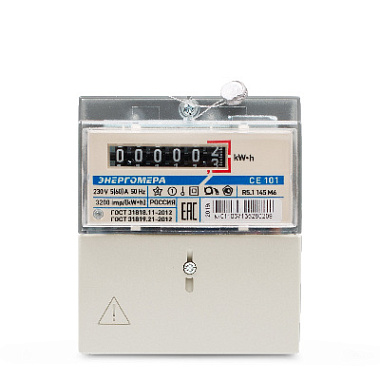 Счетчик электроэнергии Энергомера ЭМОУ CE101 R5.1 1 45 M6 однотарифный 5 (60) кл.точ. 1.0 D+Щ