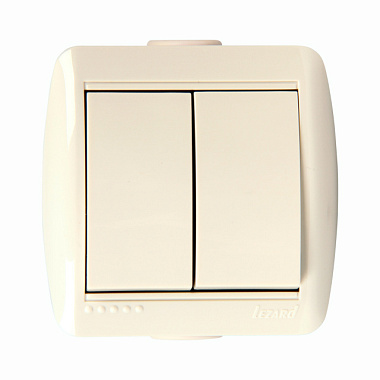Выключатель Lezard ОП Ната 710-0300-101 2-кл кремовый 193054