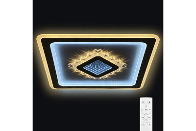 Люстра Ritter Crystal 3D потолоч. светод. диммир.ДУ белый 3 режима 120Вт 40м² 470*470*50 мм 52367 3*