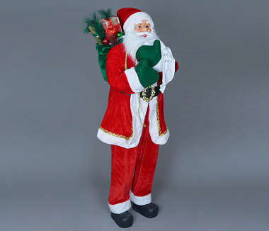 Сувенир Санта-Клаус с подарками новогодний красный 150 см 4630270051424