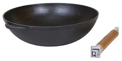 Вок Биол чугун съемная ручка стекл крышка 26см 1526С