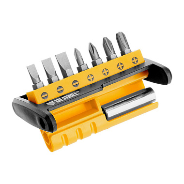 Набор бит Denzel с магнитным держателем S2 8 шт 133577