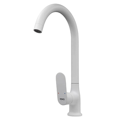 Смеситель Esko Calcutta для кухни R-излив белый CALC519W***
