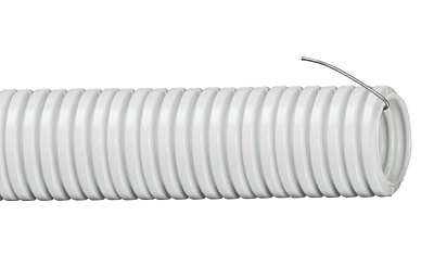 Труба IEK ПВХ гофрированная с зондом серая d20мм 10 м CTG20-20-K41-010I