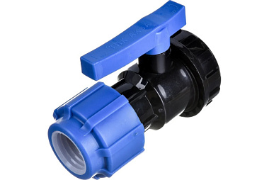 Кран Политэк ТПК-Аква шаровый ПНД разъемный вн.рез. 32х3/4" 99432***