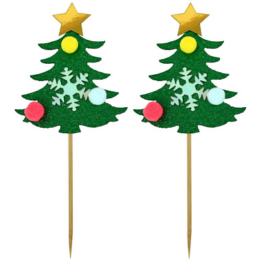 Топпер для украшения Мультидом Ель 15 см 2 шт VL2-317