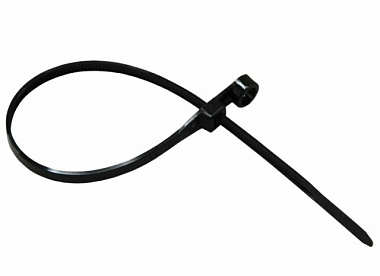 Хомут-стяжка Rexant нейлоновая под винт черная 200*4,3 мм уп/100 шт 493430