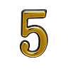 Цифра дверная Аллюр пластик "5" золото