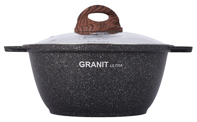 Кастрюля Kukmara Granit ultra original со стеклянной крышкой 2 л КГО22а