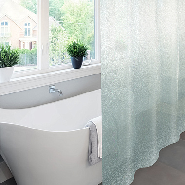 Штора для ванной Meiwa Krackle аква ПВХ 182*182 см 10158