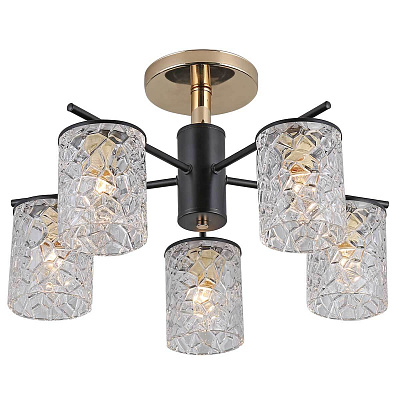 Люстра Rivoli Linda Лайт черный/золото Е27*5*40W 9090-305***