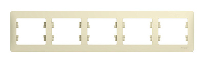Рамка Schneider Electric Glossa 5 постов горизонтальная бежевый GSL000205