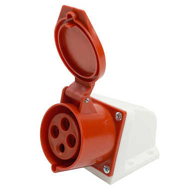 Розетка Stekker силовая стационарная CEE ST-124 3P+PE 32А 380В IP44 RST32-124-44 49436