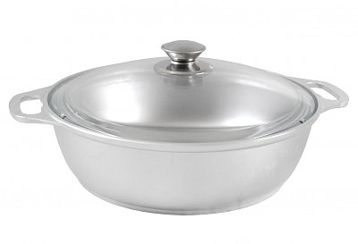 Кастрюля-жаровня Kukmara алюм литая стекл крышка 3,0л ж34