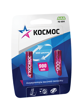 Аккумулятор Космос R03 NI-MN (900mAh) BP-2 (блю2шт) 127198