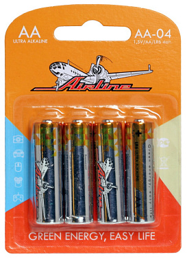 Батарейки Airline щелочные LR06/AA 4 шт/уп AA-04***