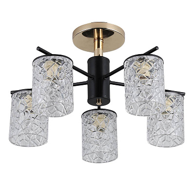 Люстра Rivoli Linda Лайт черный/золото Е27*5*40W 9090-305***