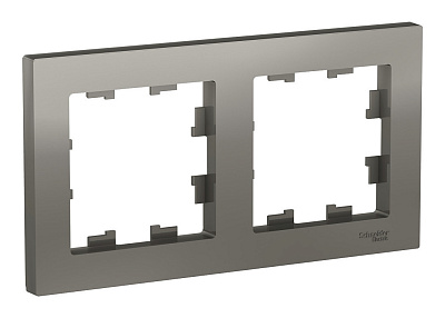 Рамка Systeme Electric Atlasdesign двухпостовая универсальная сталь ATN000902