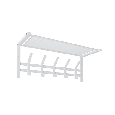Вешалка с полкой ЗМИ Торонто 21 5 крючков 67*27*27 см белый ВСПТ21 Б***