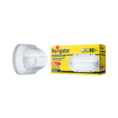 Светильник Navigator светодиодный ДБП-8w овальный пластиковый белый 4000K 700Лм IP65 1794480