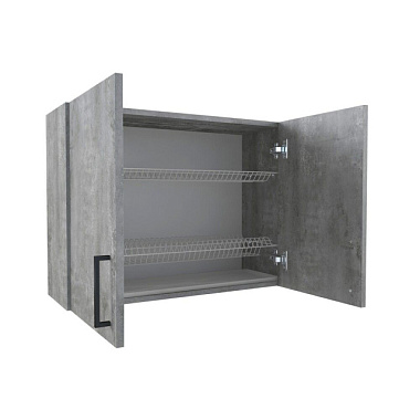 Шкаф навесной Eva Gold для посуды под сушку Цемент светлый 800