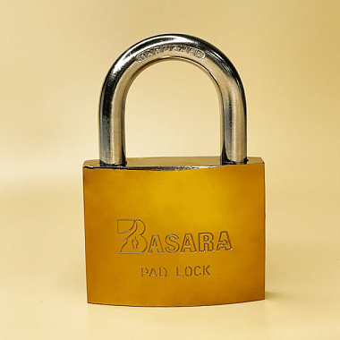 Замок Basara BS-60 навесной GP 3 ключа Золото 63 мм 40090
