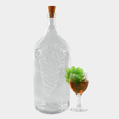 Бутыль винная прозрачная с пробкой 2 л 82-034-КП20