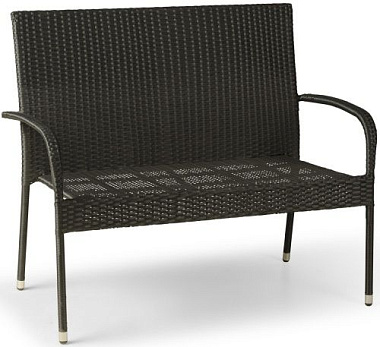 Диван Garden story Парис ротанг искусственный черный без подушки GS018