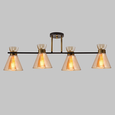 Люстра Imex потолочная 4*E27 черный/медь MD.6200-4-S-BK+COP***