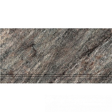 Ступень Bravo ceramica Кварцит 2 серый 600*300 мм 