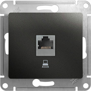 Розетка Systeme Electric Glossa компьютерная RJ45 категория 5E в рамку антрацит GSL000781K