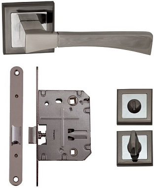 Комплект ручек Verdi 72BN/70 графит, механизм L70+завертка