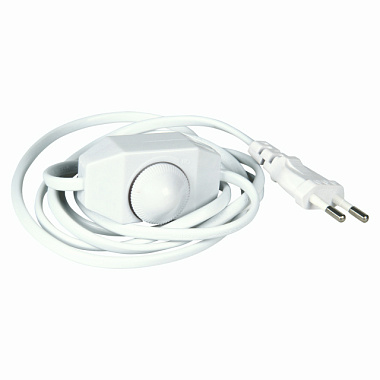 Шнур с диммером белый ШВВП 2*0,5 мм. кв. 1,7 м