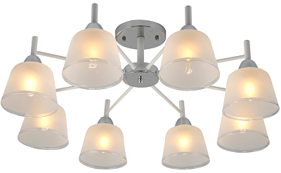 Люстра Schaffner Steffani 3515-8 CR+WH 40W  76*76*27,5 см