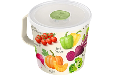 Контейнер-кружка Idiland с клапаном с декором светло-бежевый 750 мл 221130725/01