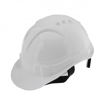 Каска Сибртех защитная с храповым механизмом европласт  белая 89109