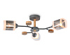 Светильник подвесной Ambrella TR3033231/3 GR/LW/SM серый/св. дерево/дымчатый E27*3 max 60W D700*180*