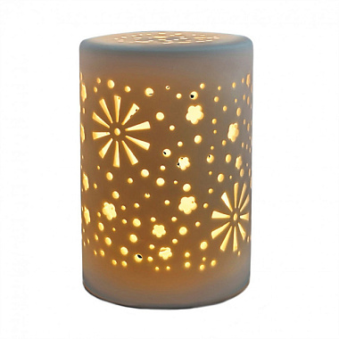 Ночник Lucia Ромашки настольный фарфоровый св/диод белый 188