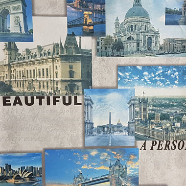 Обои Solo Happy Child Города коллаж мотив винил на флизе 10*1,06 м 53017-1**