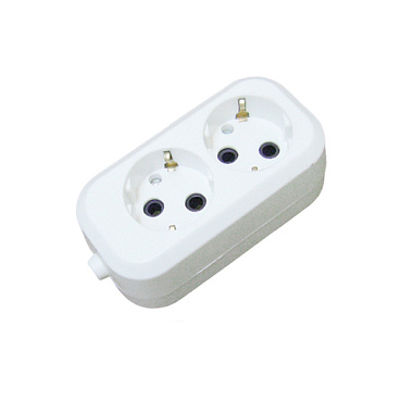 Колодка Lux розетка удлинителя У2-Е 2-местная с з/к, 250В 16А