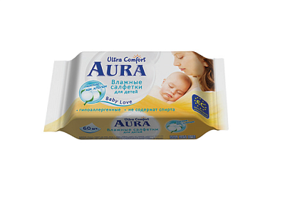 Влажные салфетки Aura Ultra Comfort для детей 60 шт