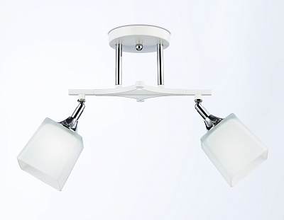 Люстра Ambrella TR303062/2 WH/CH/FR белый/хром/белый матовый E27/2 max 40W 560*145*260