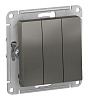Выключатель Systeme Electric Atlasdesign трехклавишный схема 1+1+1 10АХ механизм сталь ATN000931