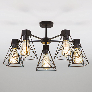 Светильник потолочный Eurosvet латунь черный 70107/5***