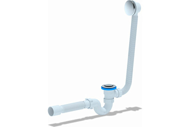 Сифон Ани Пласт для ванны 1 1/2*40*50 c выпуском Click-Clack (сетка) и переливом ЕС155S