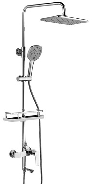 Душевой гарнитур Rossinka Тропический дождь для ванны одноручный 35 мм с верхней лейкой RS27-46**