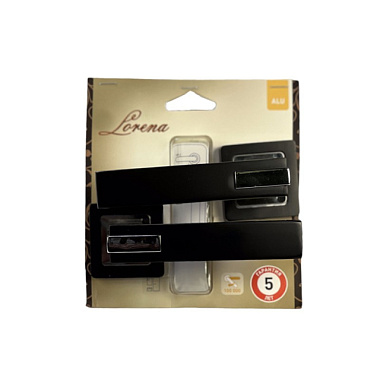 Ручка дверная Lorena BI black черный AL 144