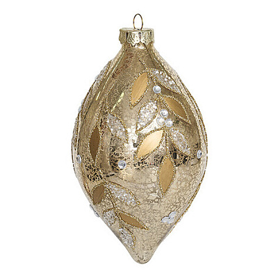 Украшение Holiday Classics Капля Фреска шампань винтаж стекло 8*8*14 см AXM265