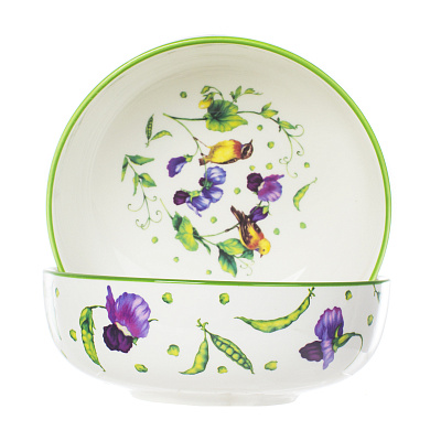 Набор салатников Best Home Porcelain Луговой горошек фарфор 2 предмета v=400 мл 0600098