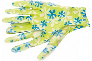 Перчатки Palisad садовые из полиэстера с нитрильным обливом зеленые L 67743